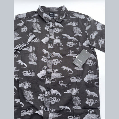 $66 RVCA Men’s Arrival S/S Button Shirt - Black -Size:  Medium - New Tag