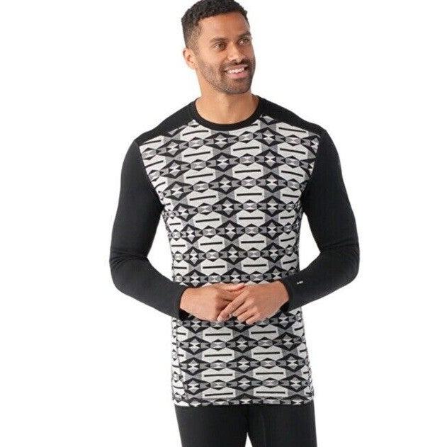 $115 Smartwool Men's Classic Base Layer Merino Crew - Black Clouds - Medium -NEW