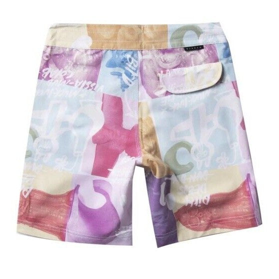 $65 VISSLA Men's Elastic Waist Boardshorts  MUD FLAPPERS 16.5-Multi -Medium-NWT