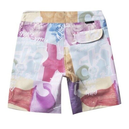 $65 VISSLA Men's Elastic Waist Boardshorts  MUD FLAPPERS 16.5-Multi -Medium-NWT