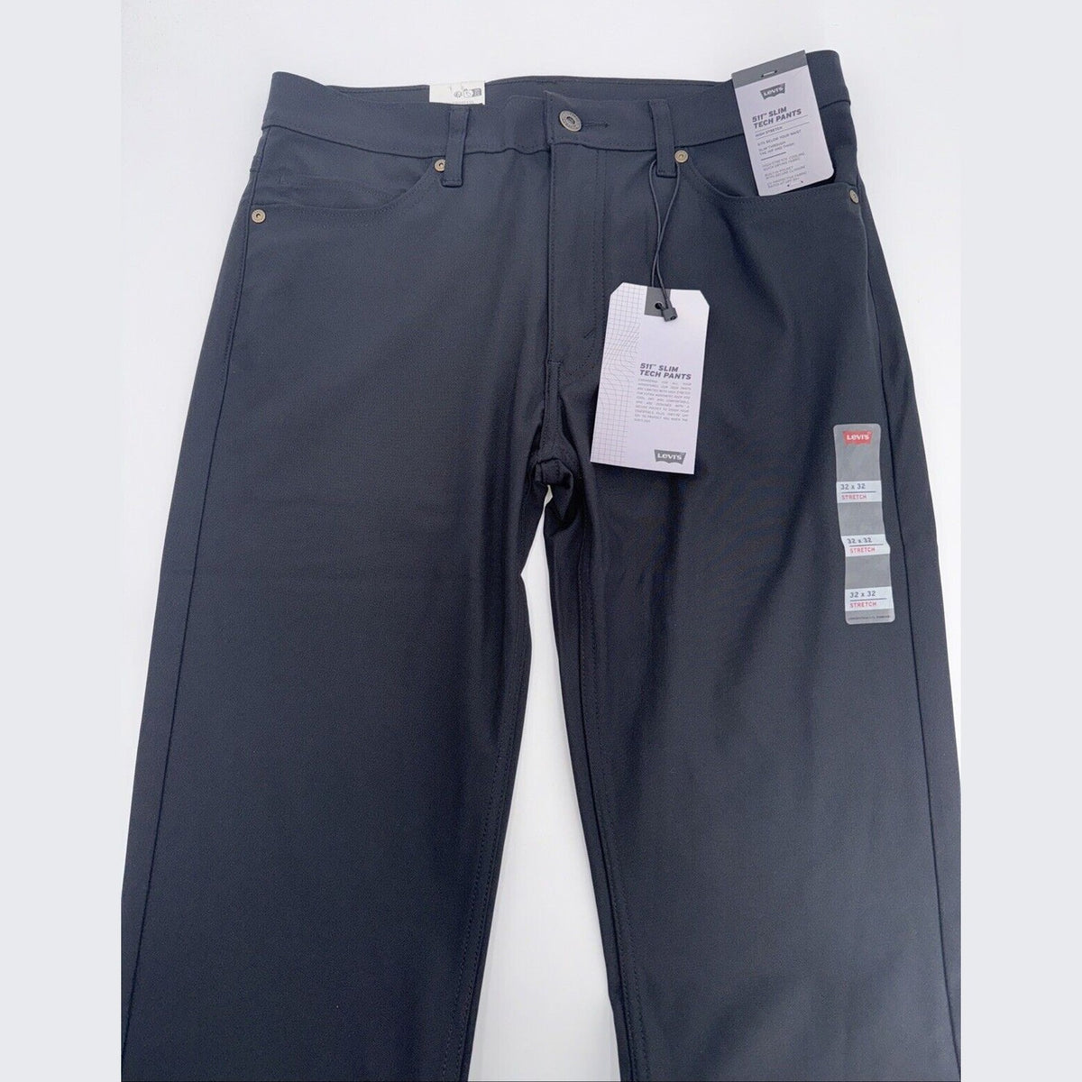 $70 Levi's Men's 511 Slim Tech Pants Stretch A92130010- Black- 32W 32L - New Tag