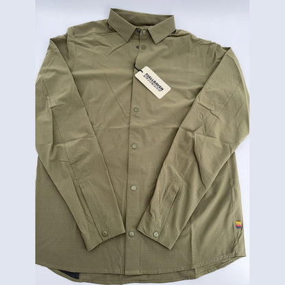 $150 FJALLRAVEN Men’s Specialized S/F Sun Long Sleeve Shirt-Khaki - Small- New