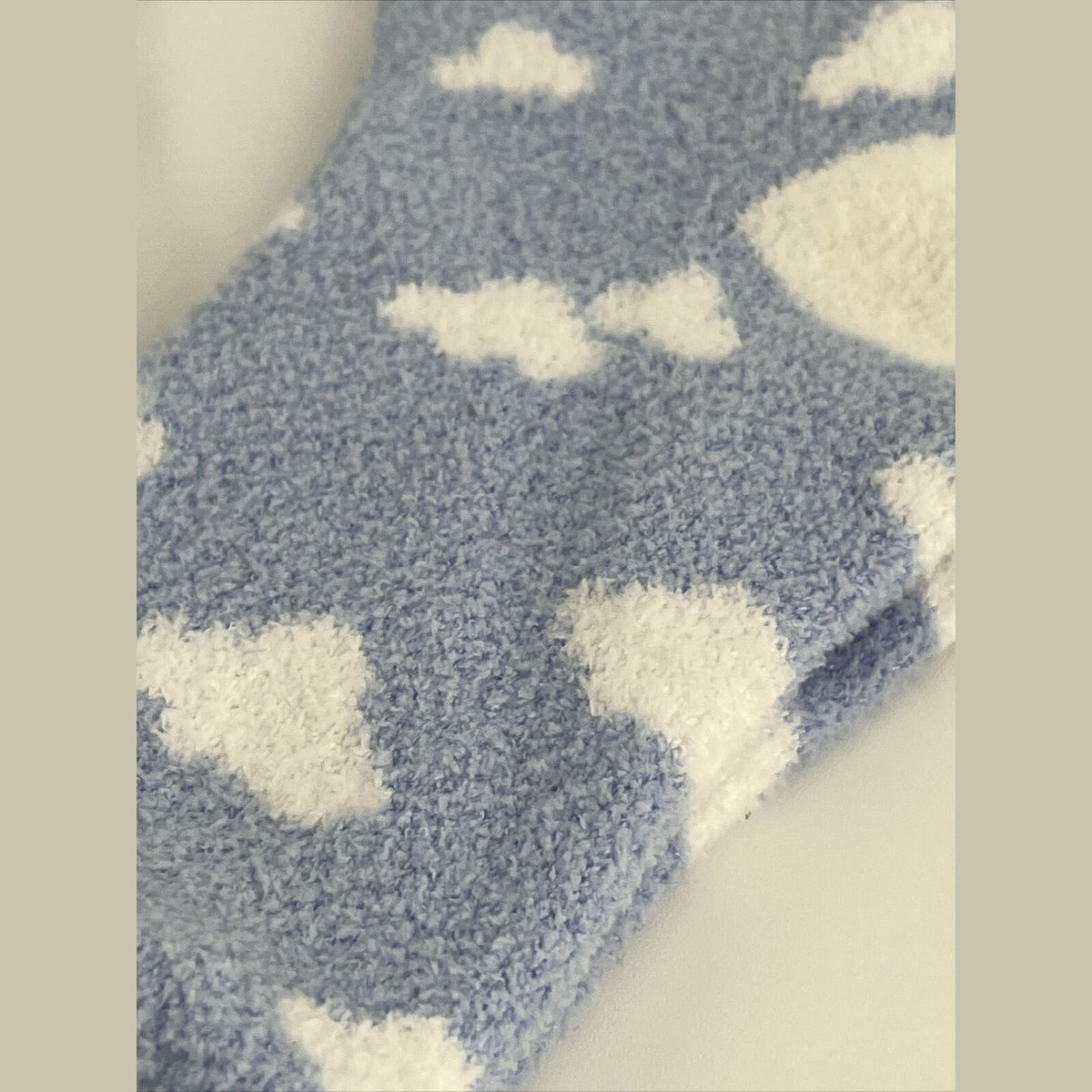 Paper Source Women's Casual Fuzzy Soft Lounging Socks- Blue/White- One Size Fits
