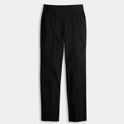 Simply Vera Women’s High Rise Pintuck Slim Straight Pants- Black- Medium