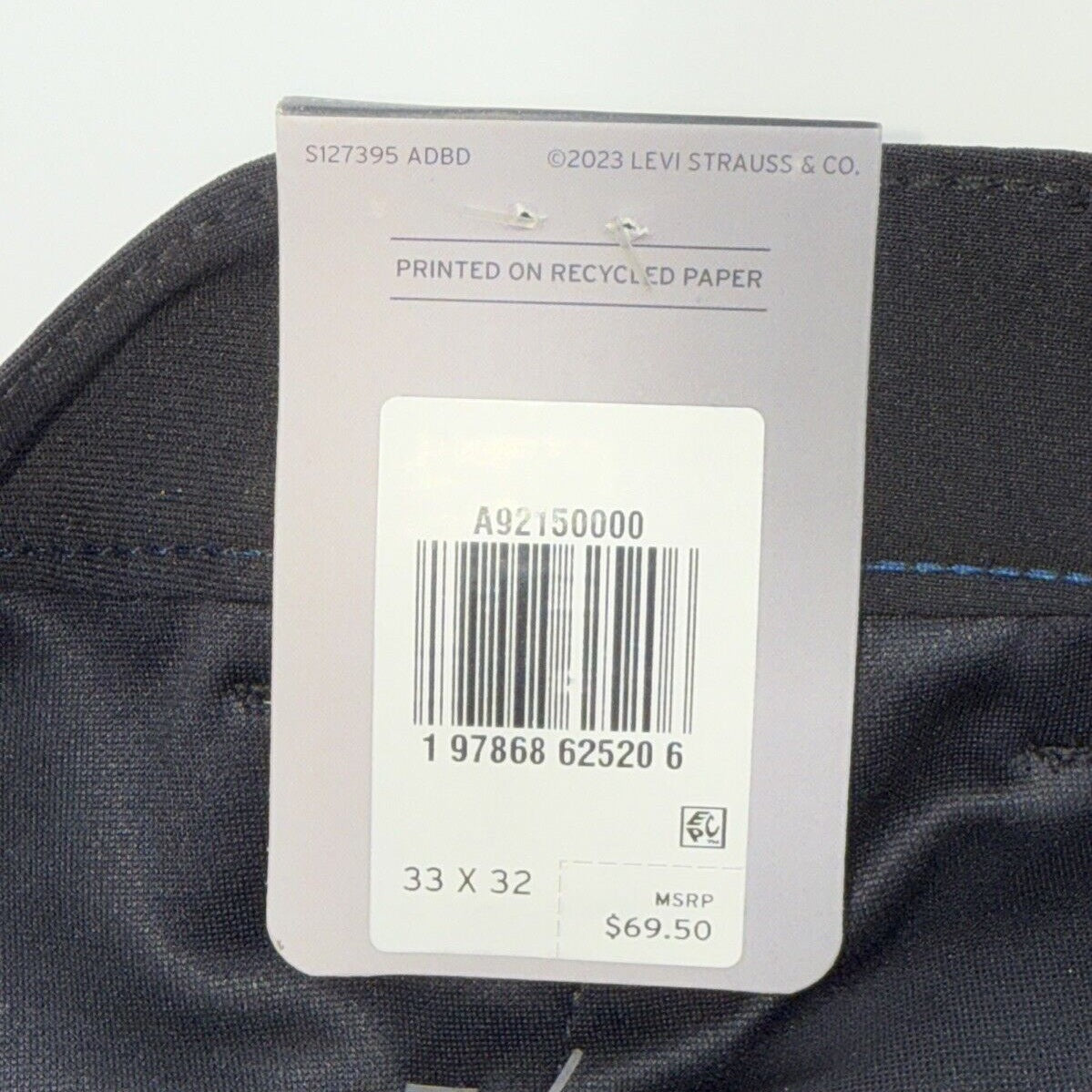$69 Levi’s Men’s XX Chino Standard Tech Pants- Black -33W x 32L - New With Tags