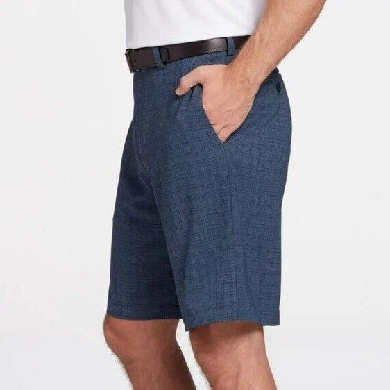 Walter Hagen Men's Perfect 11 Golf Shorts-Plaid Navy- Size 30W NWT