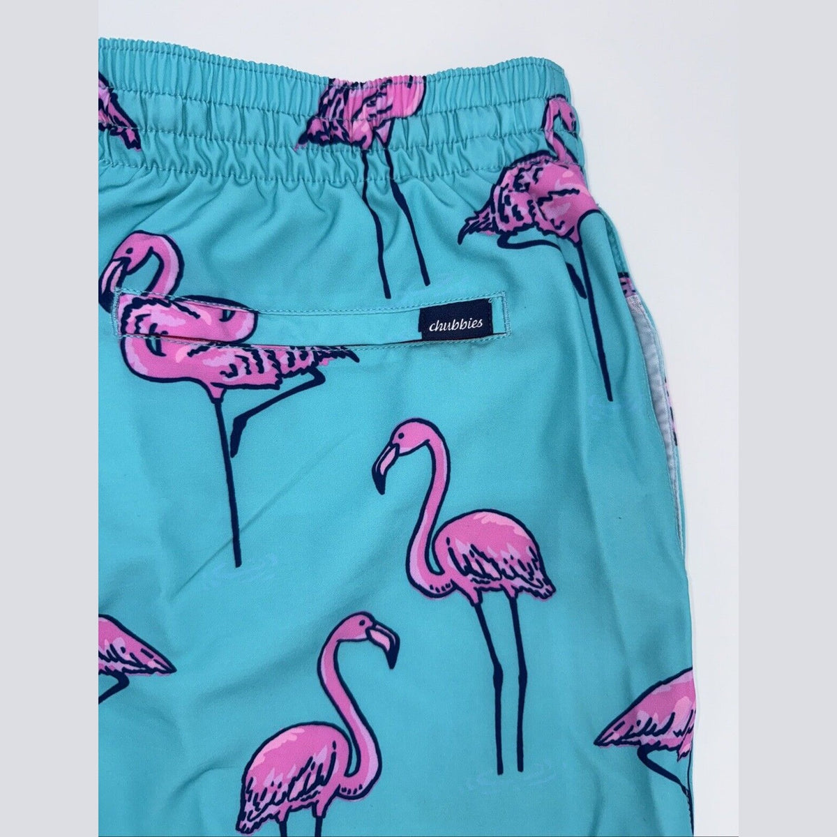 $70 Chubbies The Beach Retreat 5.5" Inseam Swim Trunks-Aqua/Pink-Medium -New Tag