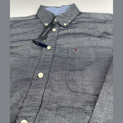 Tommy Hilfiger Men’s Capote Classic Fit Dress Shirt-Navy-Small- New Tags $75