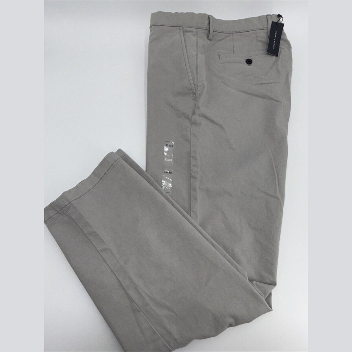 $80 Tommy Hilfiger Men The Flex Chino Cotton Casual Pants -Drizzle Grey-32W 30L