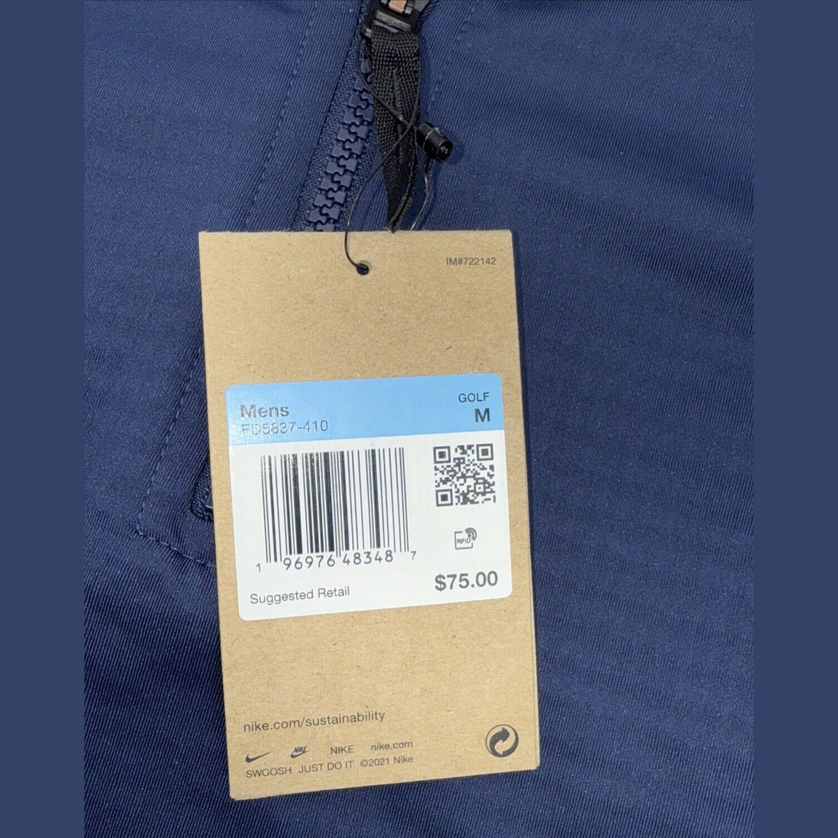 $75 Nike Victory Men's Dri-FIT 1/2-Zip Golf Top FD5837-Navy - Medium -New