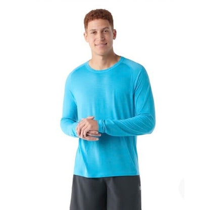 $75 Smartwool Men’s Active Ultralight Long Sleeve Shirt-Iceberg Blue-Large -New