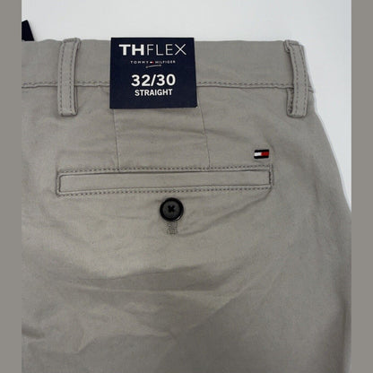 $80 Tommy Hilfiger Men The Flex Chino Cotton Casual Pants -Drizzle Grey-32W 30L
