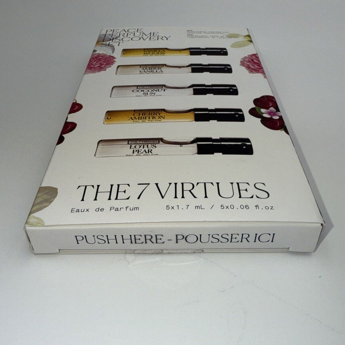 The 7 Virtues Eau de Parfum Spray 5 Sample Discovery Set - New Fresh Arrival