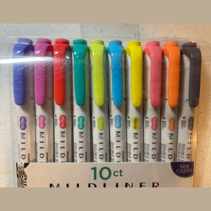 Zebra Pen Lettering Set, Assorted Colors, 10 Count NEW