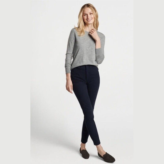 $150 Peter Millar Women's Karlie Stretch Sateen High Rise Pant-Navy-Size: 6 -NEW