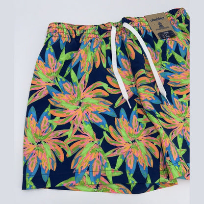 $70 Chubbies The Ocean Flowers 5.5" Inseam Swim Trunks-Multi -Medium-New Tag