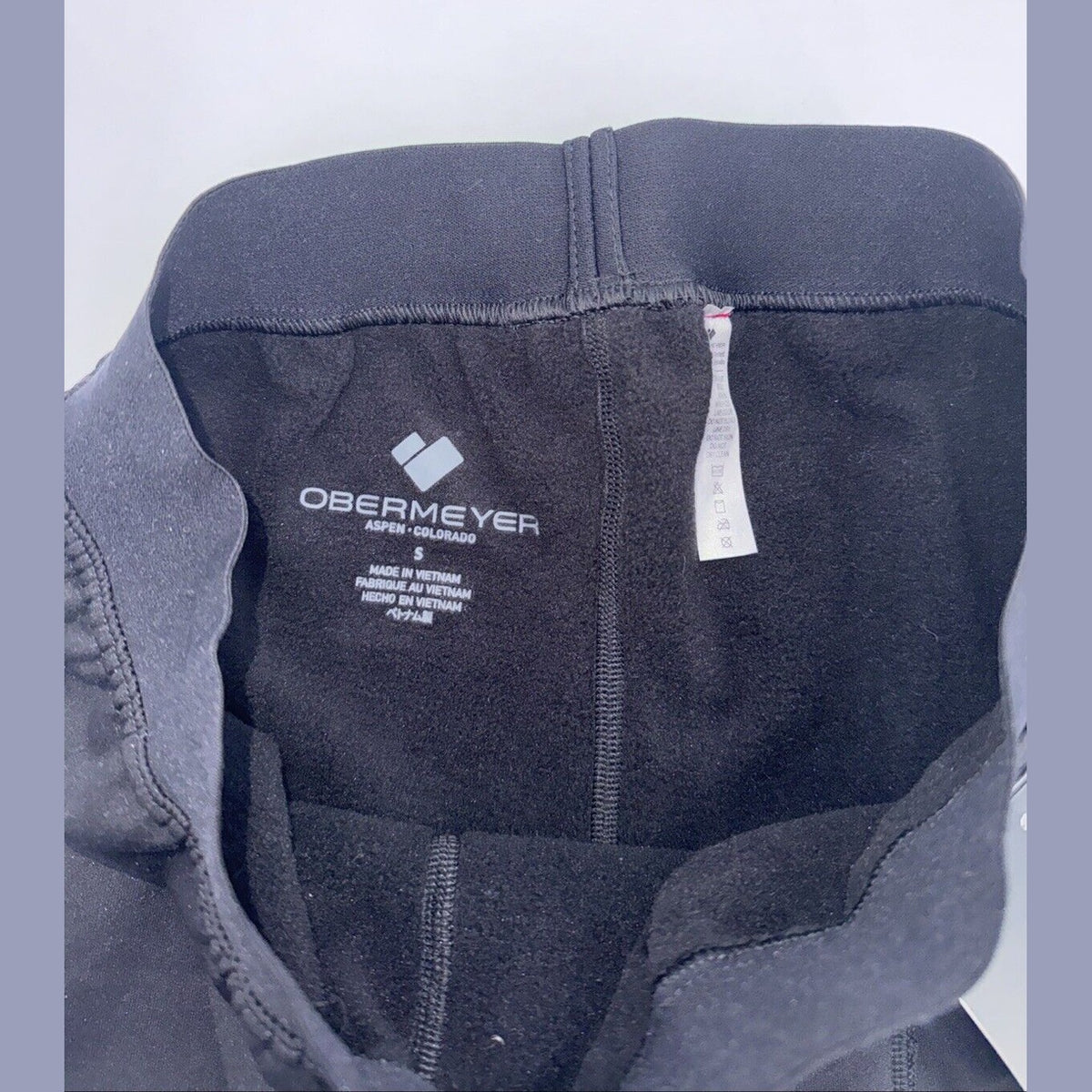 Obermeyer Men's Thermal Fleece Base Layer Bottoms 150 Ultrastretch-Black-Small