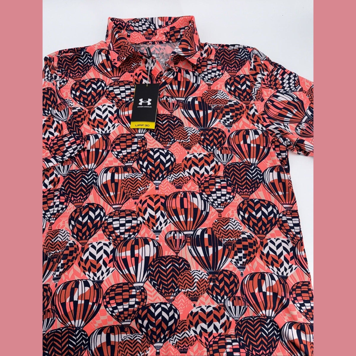 Under Armour Golf Men's Playoff 3.0 Hot Air Balloon Polo Shirt-Redish-Medium-New