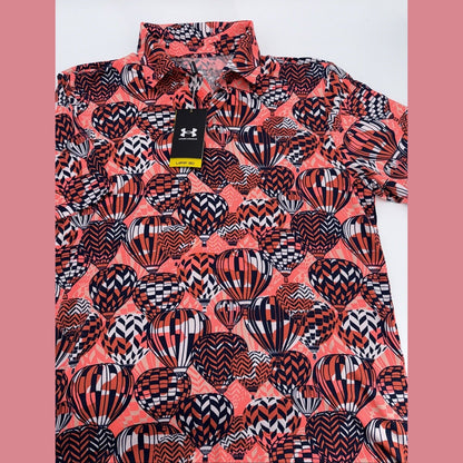 Under Armour Golf Men's Playoff 3.0 Hot Air Balloon Polo Shirt-Redish-Medium-New