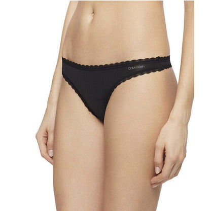 3 Pack Calvin Klein Flirty Thong Panty -2,Black,1 Print -XLarge - QD3705 - New