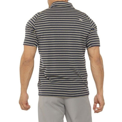$99 Kjus Men’s Soren Golf Polo Striped Performance Shirt- Navy -Size: 50/Medium