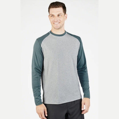 Tasc Men’s Carrollton Blocked Long Sleeve Fitness T-Shirt-Heather Gray-Small-New