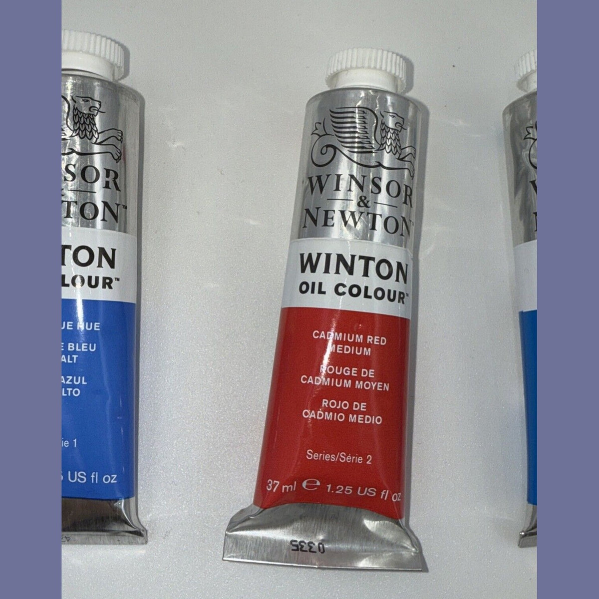Combo Of 3 Winsor and Newton Winton Oil Colour 1.25 oz. Cadmium 1 Red,2 Blue