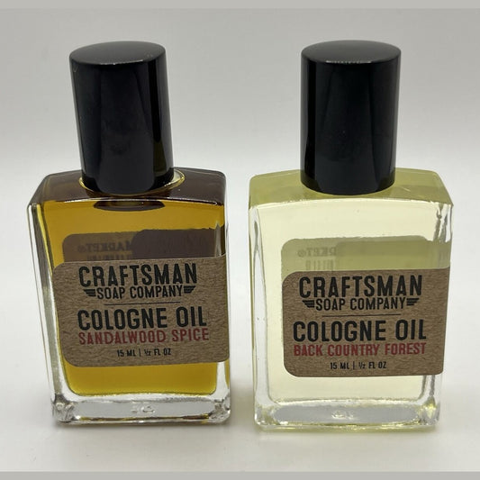 Combo 2 X Craftsman Soap Co. Cologne Oil-Sandalwood Spice/Back Country 1.5 Fl Oz