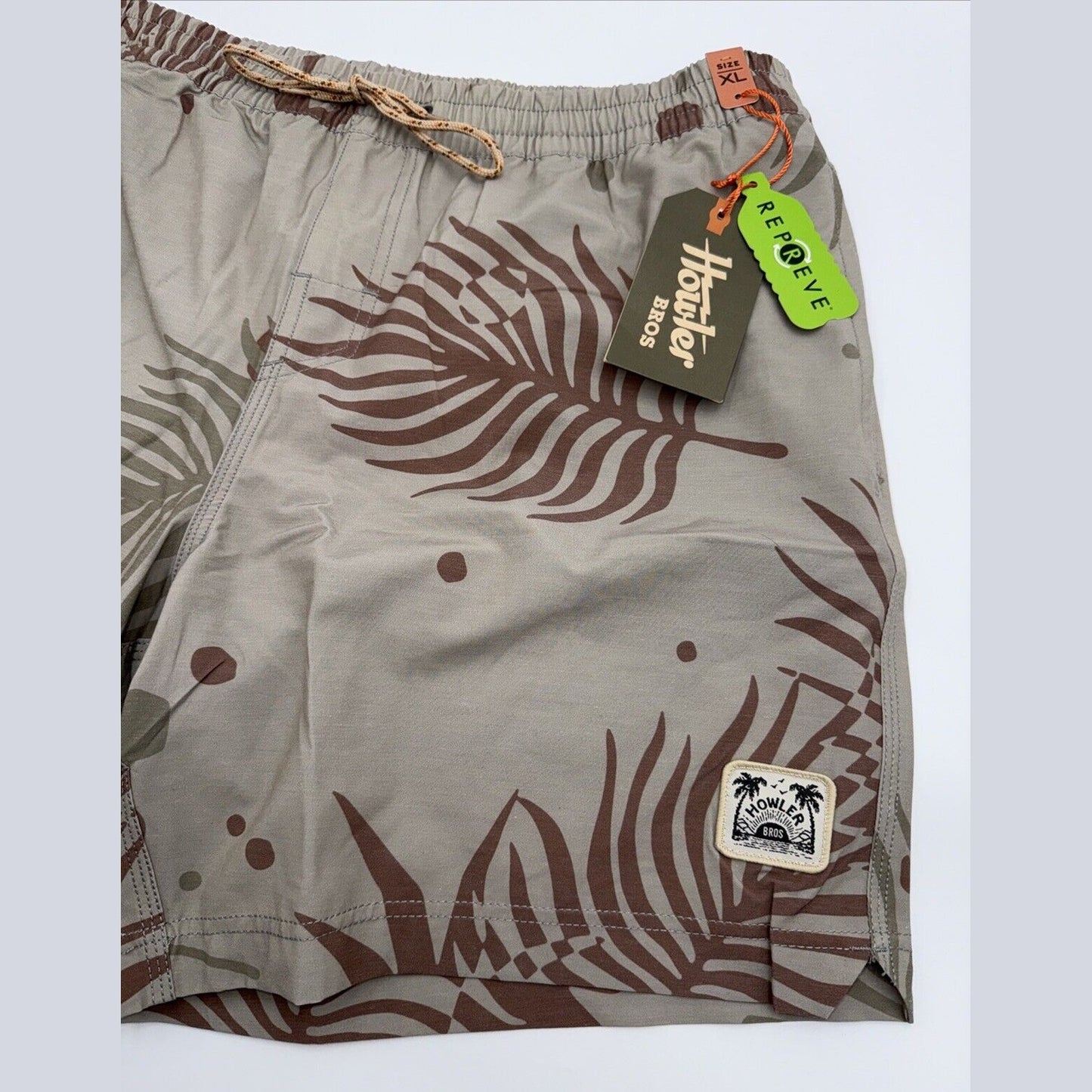 $59 Howler Bros Men’s Deep Set Boardshorts Swim Trunks- Forest Beige-XLarge- NEW