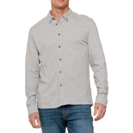 $220 Bogner Men’s Franz-O Button Up Shirt - Light Grey- Large- New Tag
