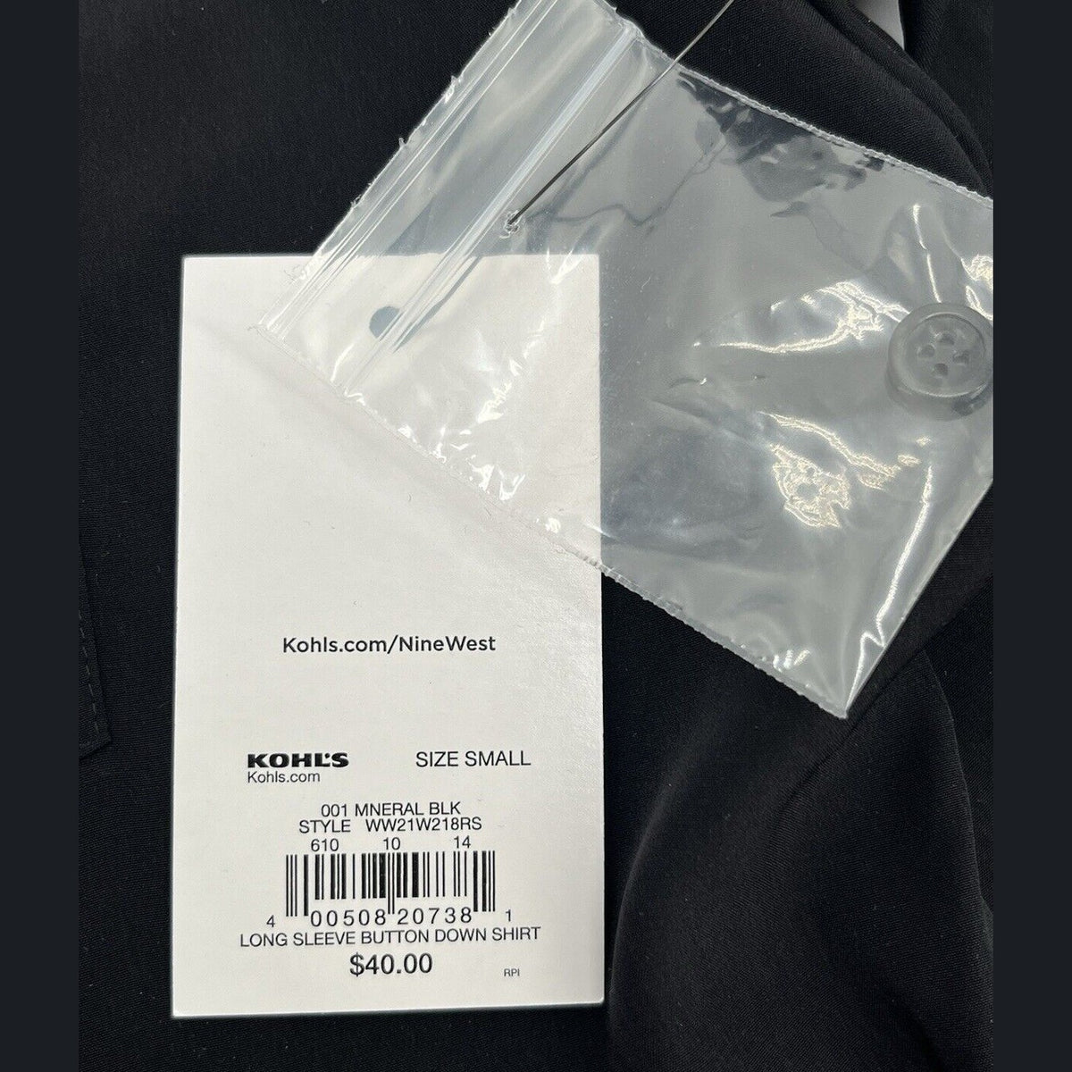 $40 Nine West Women’s Oversized Long Sleeve Button Shirt - Black- Small- New Tag