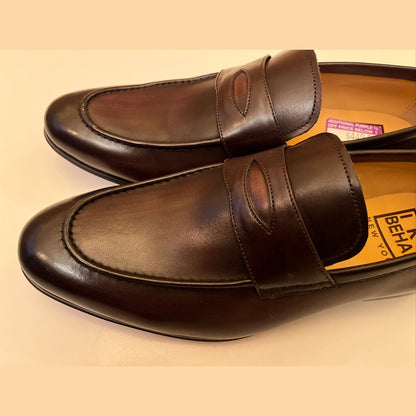 Ike Behar Trey Leather Loafers, Men's Size 8.5M- Brown NEW MSRP $450