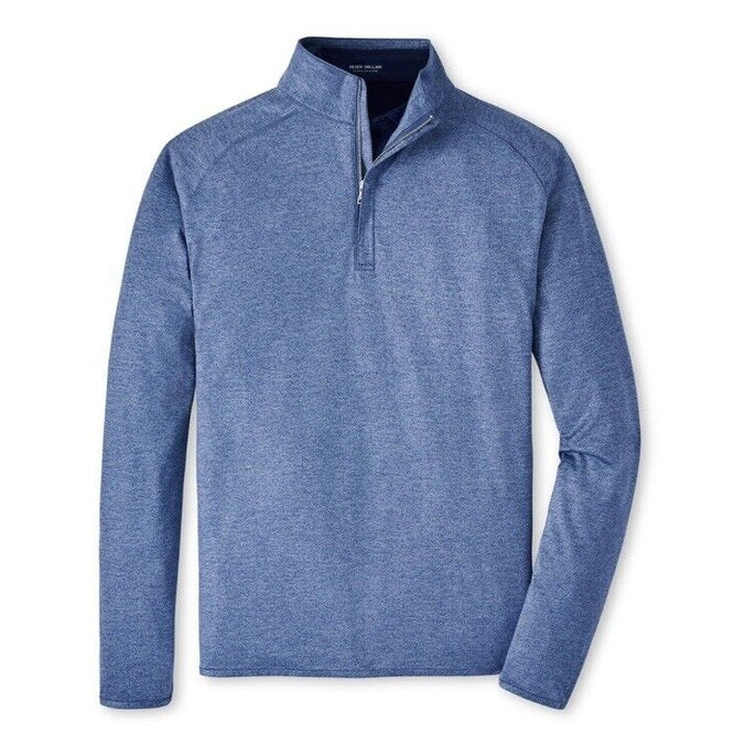 $135 Peter Millar Crown Stealth Performance 1/4 Zip Pullover-Blue Pearl - Small