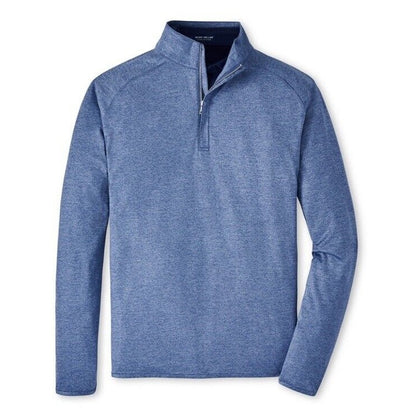 $135 Peter Millar Crown Stealth Performance 1/4 Zip Pullover-Blue Pearl - Small