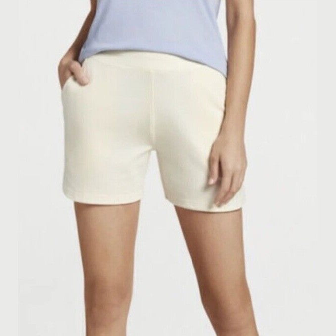 $90 Peter Millar Women’s Lava Wash Fleece Back Shorts-Vanilla-Large- New Tag
