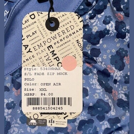 EP New York Women's Sleeveless Zip Mock Golf Shirt- Open Air- XXL -NWT $84