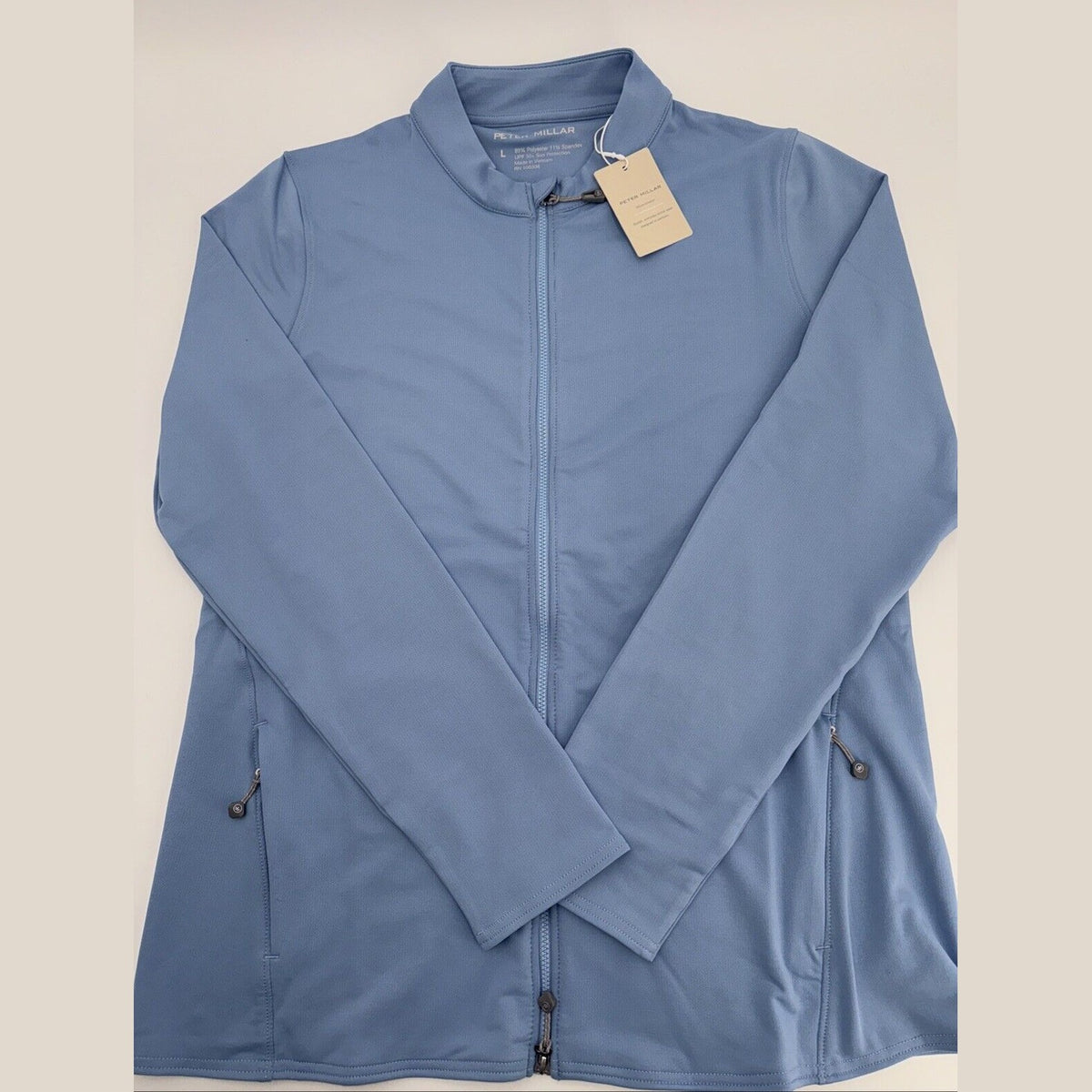 $195 Peter Millar Women’s Katy Full Zip Layer Jacket - Channel Blue- Large-New