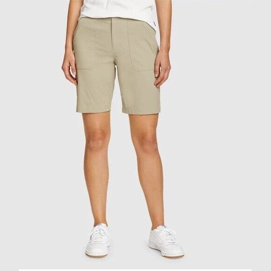 $65 Eddie Bauer Women’s Horizon Bermuda Shorts- Stone Beige-Size: 8 (29” To 32”)