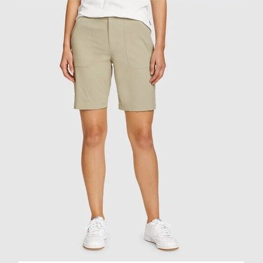 $65 Eddie Bauer Women’s Horizon Bermuda Shorts- Stone Beige-Size: 8 (29” To 32”)