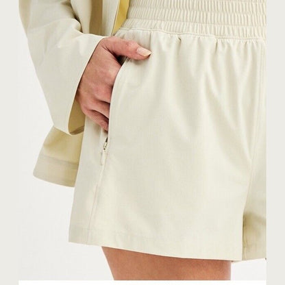 FLX Women’s Compass High Rise Shorts-Lanie Beige- Medium - New Tag $40