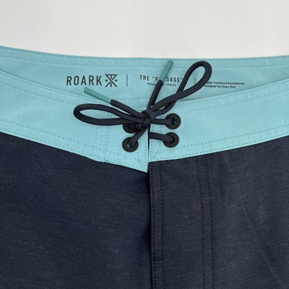 $69 Roark Men’s Passage Panel Batik 17” Boardshorts-D.Navy Black -Size: 38W-New