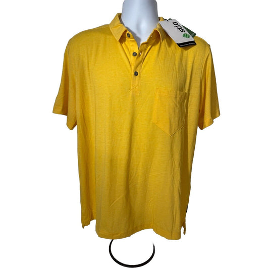 Stio Men's Divide Polo Short Sleeve Jersey Polo Shirt-Bright Yellow-Large-New