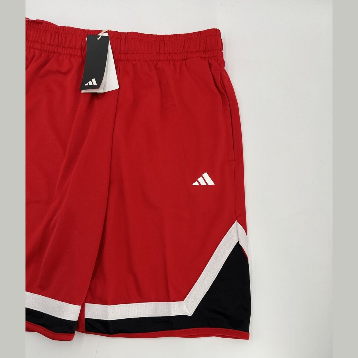 $40 Adidas Men’s Pro Block Aeroready Basketball Shorts-Red/Black-Medium-New Tag