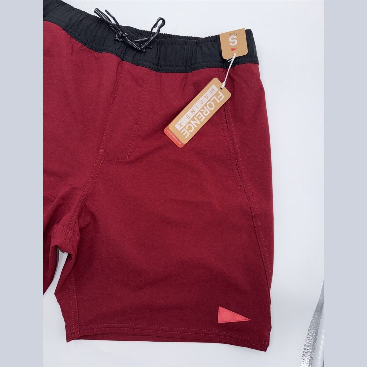 $70 Florence Marine X Burgee F1 All Purpose 7" Shorts - Maroon- Small - NEW Tag