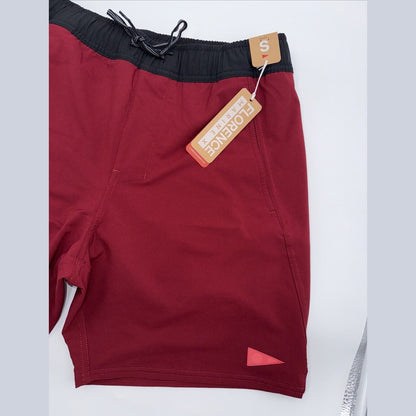 $70 Florence Marine X Burgee F1 All Purpose 7" Shorts - Maroon- Small - NEW Tag