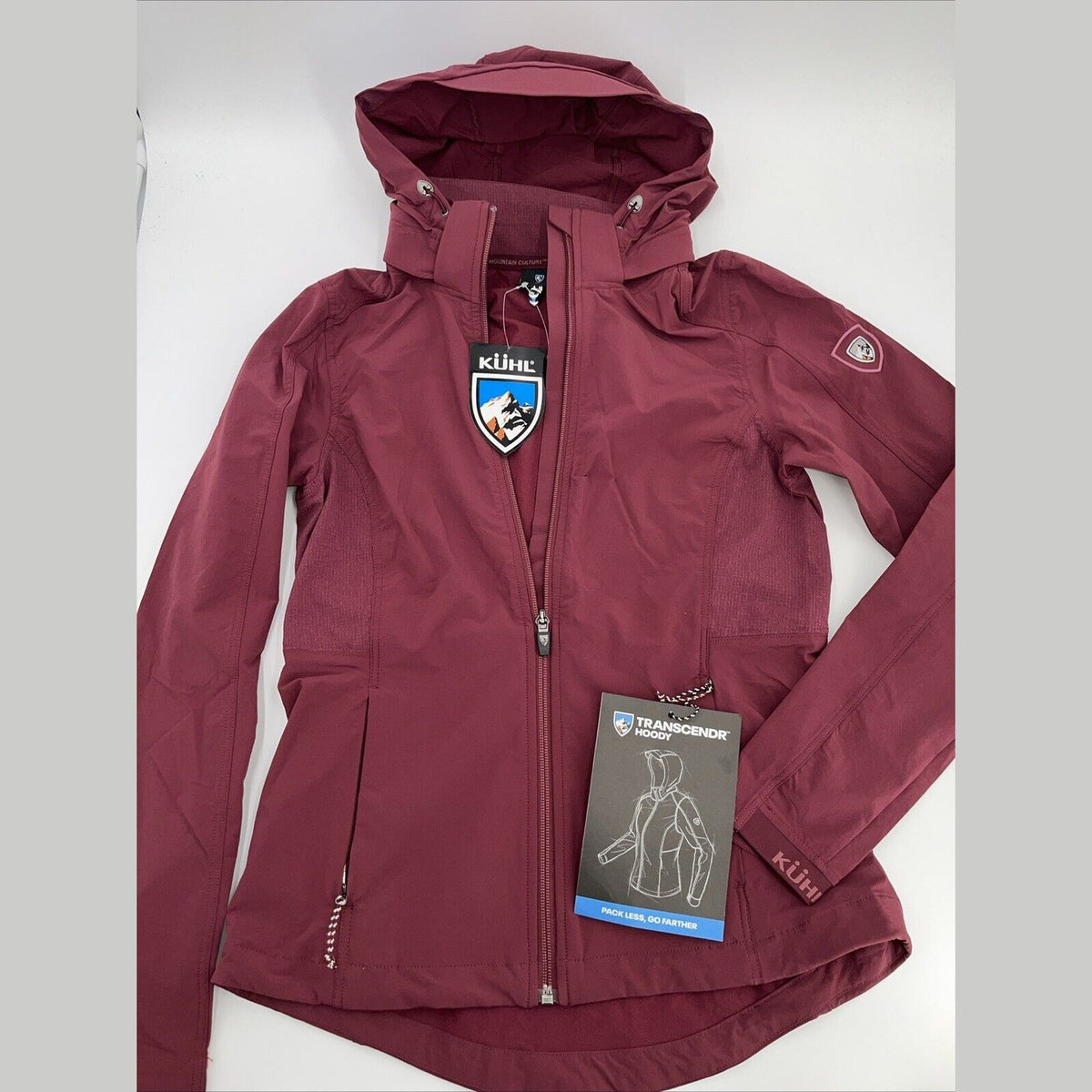$149 Kuhl Women’s Transcendr Hoody Full Zip Jacket - Barberry Maroon-XSmall-New