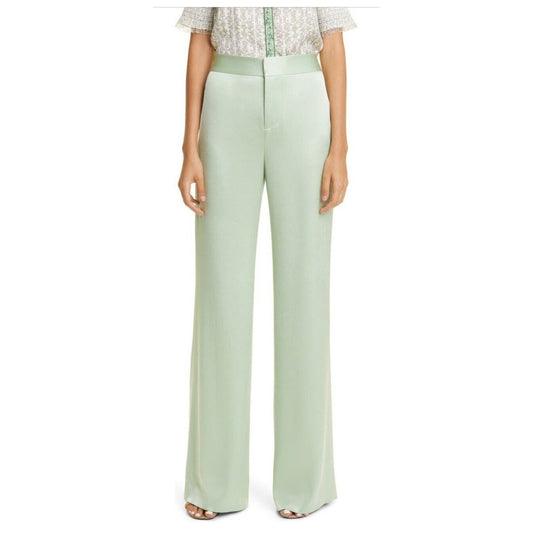 Alice + Olivia Women’s Deanna High-Waist Bootcut Pant-Green Tea-Sz: 2- New $395