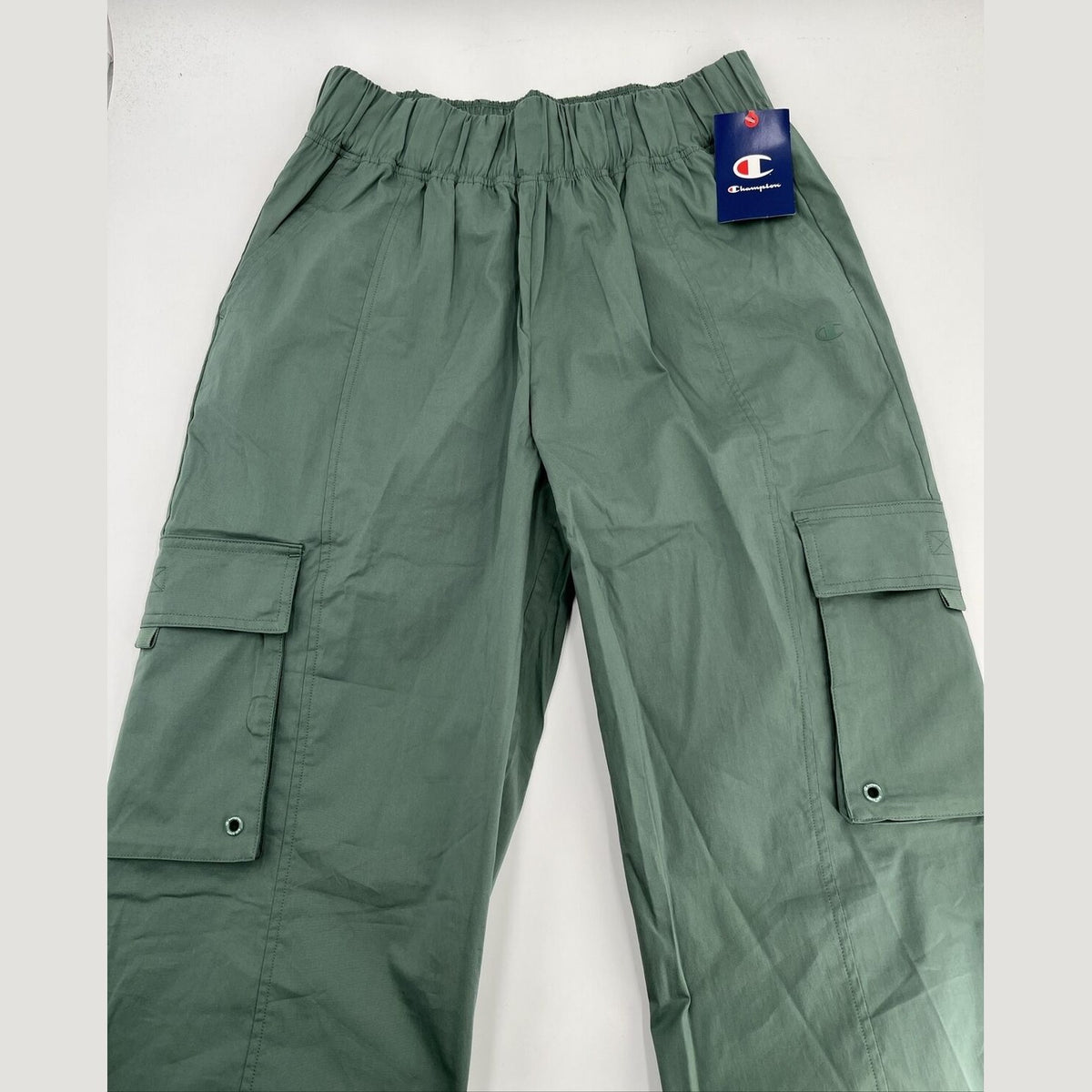 $65 Champion Women’s Woven Utility Cargo Pants Pockets-Nurture Green-Medium-New