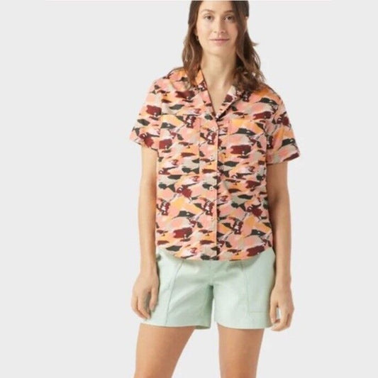 $109 Stio Women’s Marion Brush Stroke Camp Shirt Button Up-Size: Medium - NWT
