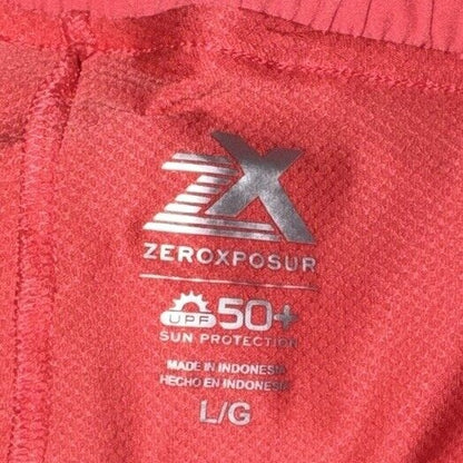 Zeroxposur Women’s Venus Breezy Skort Elastic Waist Pockets -Hibiscus- Large